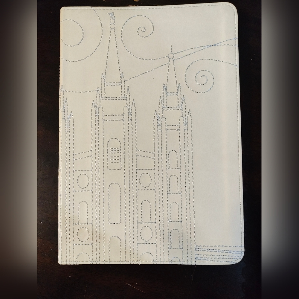 White Embroidered Temple Design Journal